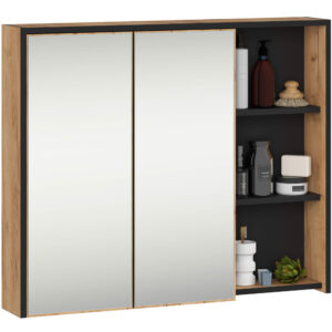SZAFKA ŁAZIENKOWA WISZĄCA VAMI W90 2D 3P LO DĄB CRAFT / CZARNY