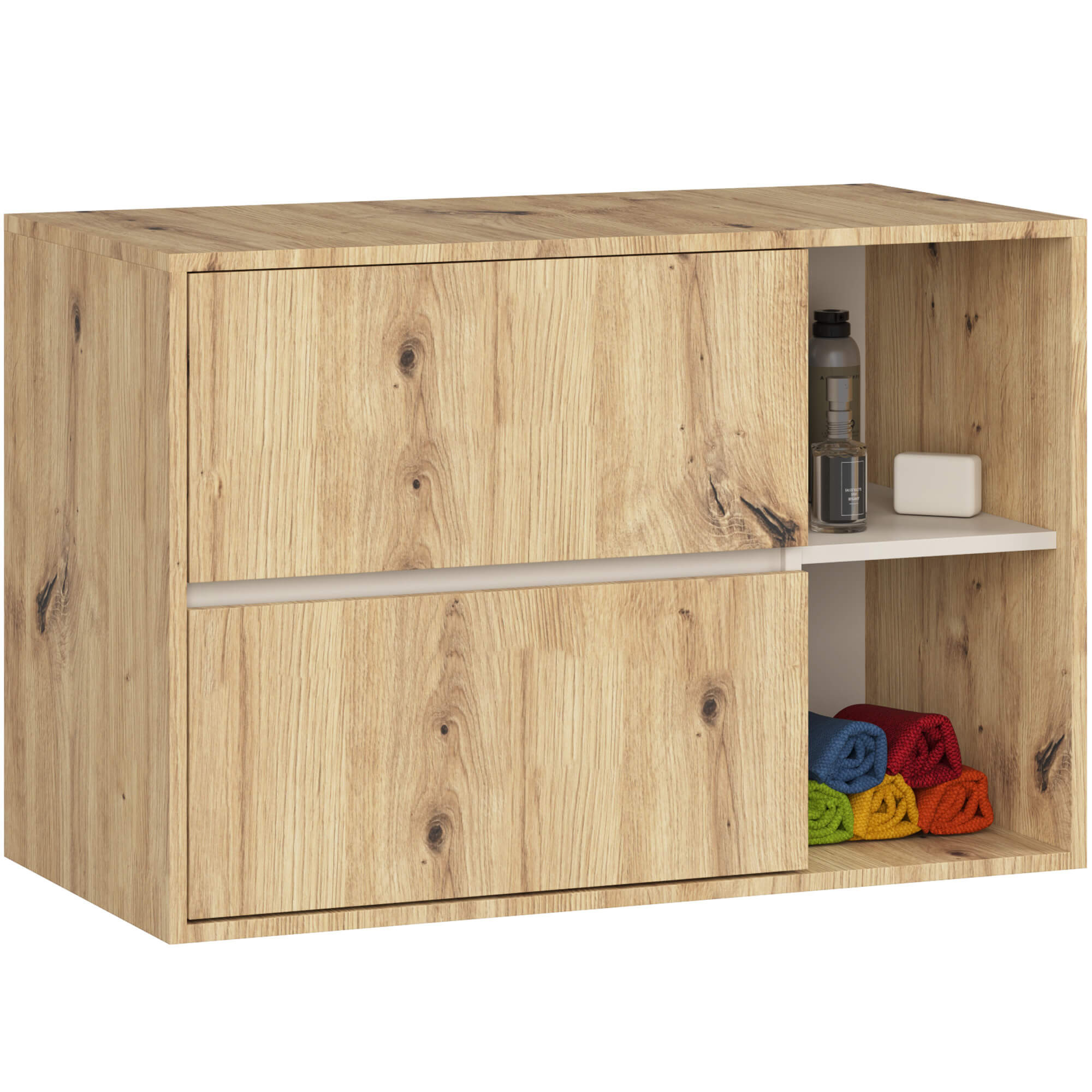 SZAFKA ŁAZIENKOWA POD UMYWALKĘ VAMI W90 2SZ 2P PK DĄB ARTISAN / KASZMIR