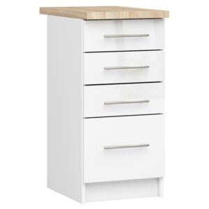 Szafka OLIWIA S40 SZ4 + BLAT BIAŁA / BIAŁY POŁYSK