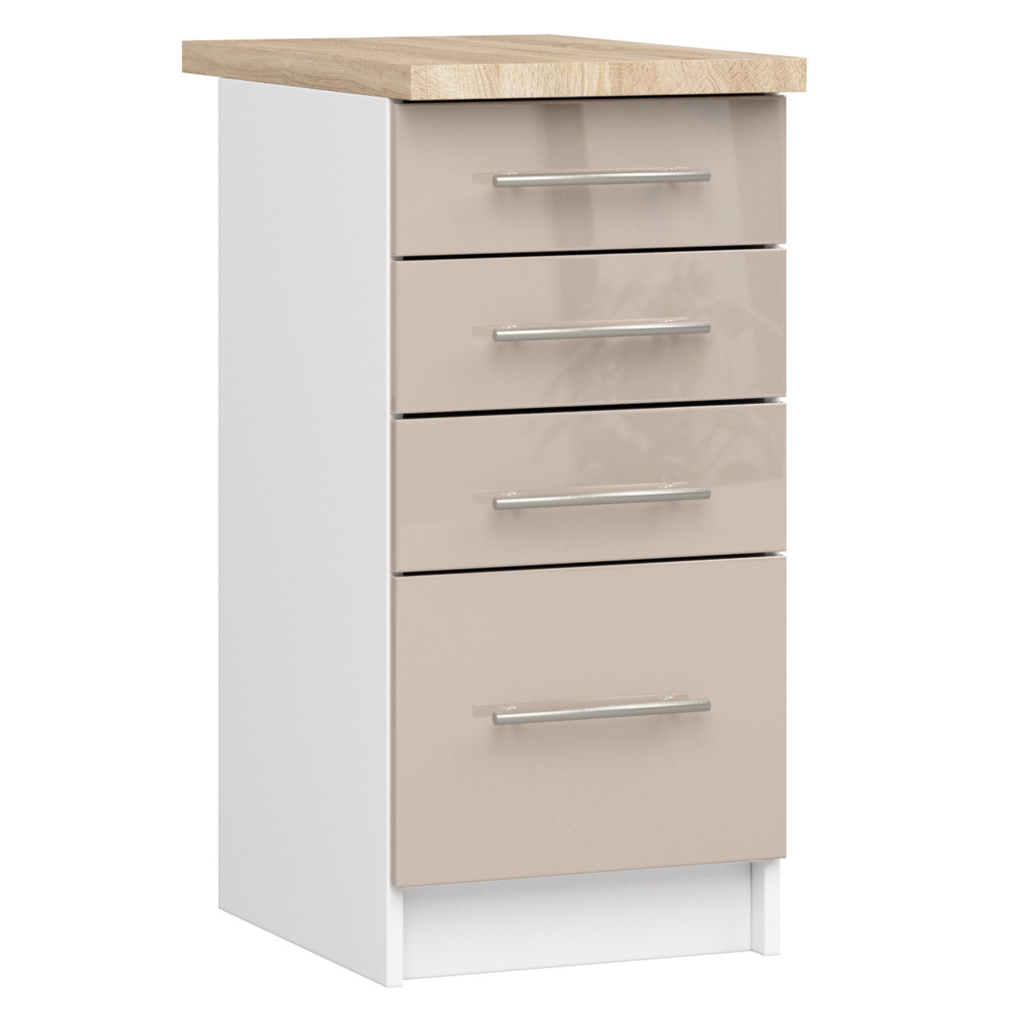 Szafka OLIWIA S40 SZ4 + BLAT BIAŁA / CAPPUCCINO POŁYSK