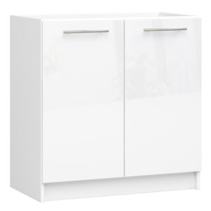 SZAFKA KUCHENNA POD ZLEWOZMYWAK OLIWIA S 80cm BIAŁA-BIAŁY POŁYSK