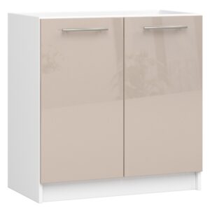 SZAFKA KUCHENNA POD ZLEWOZMYWAK OLIWIA S 80cm BIAŁA-CAPPUCCINO POŁYSK