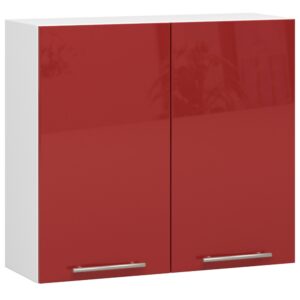 WISZĄCA SZAFKA KUCHENNA OLIWIA W 80cm BIAŁA-CZERWONY POŁYSK H720