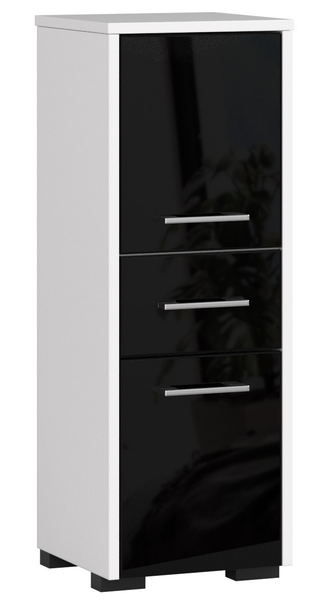 SZAFKA ŁAZIENKA FIN SŁUPEK 30 2D 1SZ 85cm PK CZARNY POŁYSK