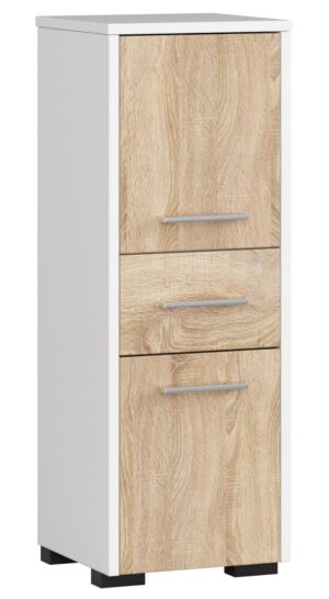 SZAFKA ŁAZIENKA FIN SŁUPEK 30 2D 1SZ 85cm PK BIAŁY / SONOMA
