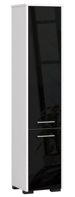 REGAŁ ŁAZIENKA FIN SŁUPEK 30 2D 140cm CZARNY POŁYSK