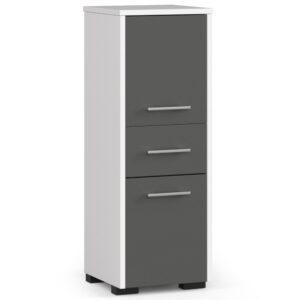 SZAFKA ŁAZIENKA FIN SŁUPEK 30 2D 1SZ 85cm PK BIAŁY / SZARY