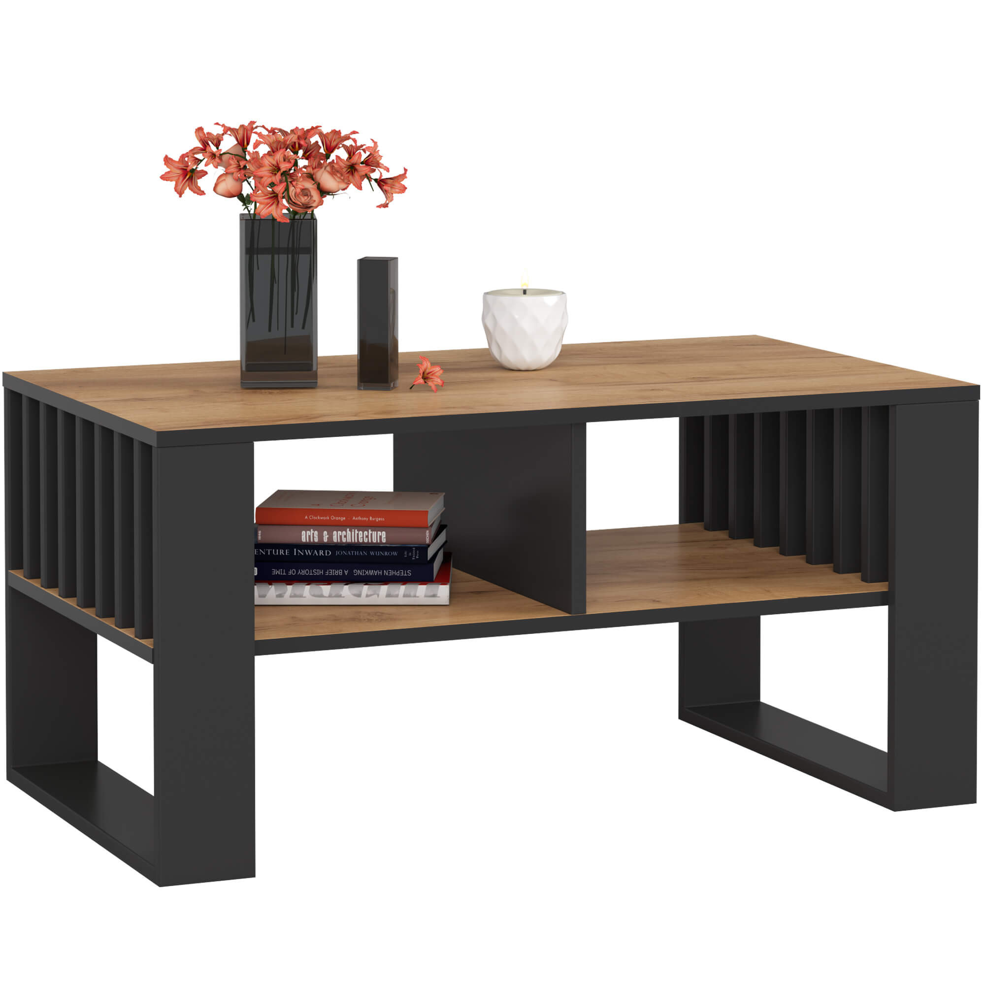 STOLIK KAWOWY ROCKFORD DĄB CRAFT / CZARNY