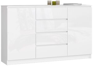 KOMODA K160 2D 4SZ CLP PK BIAŁY POŁYSK