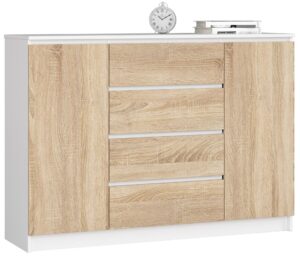 KOMODA K140 2D 4SZ CLP PK BIAŁY / SONOMA