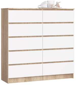 KOMODA K120 10SZ CLP PK DĄB SONOMA / BIAŁY
