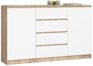 KOMODA K160 2D 4SZ CLP PK DĄB SONOMA / BIAŁY