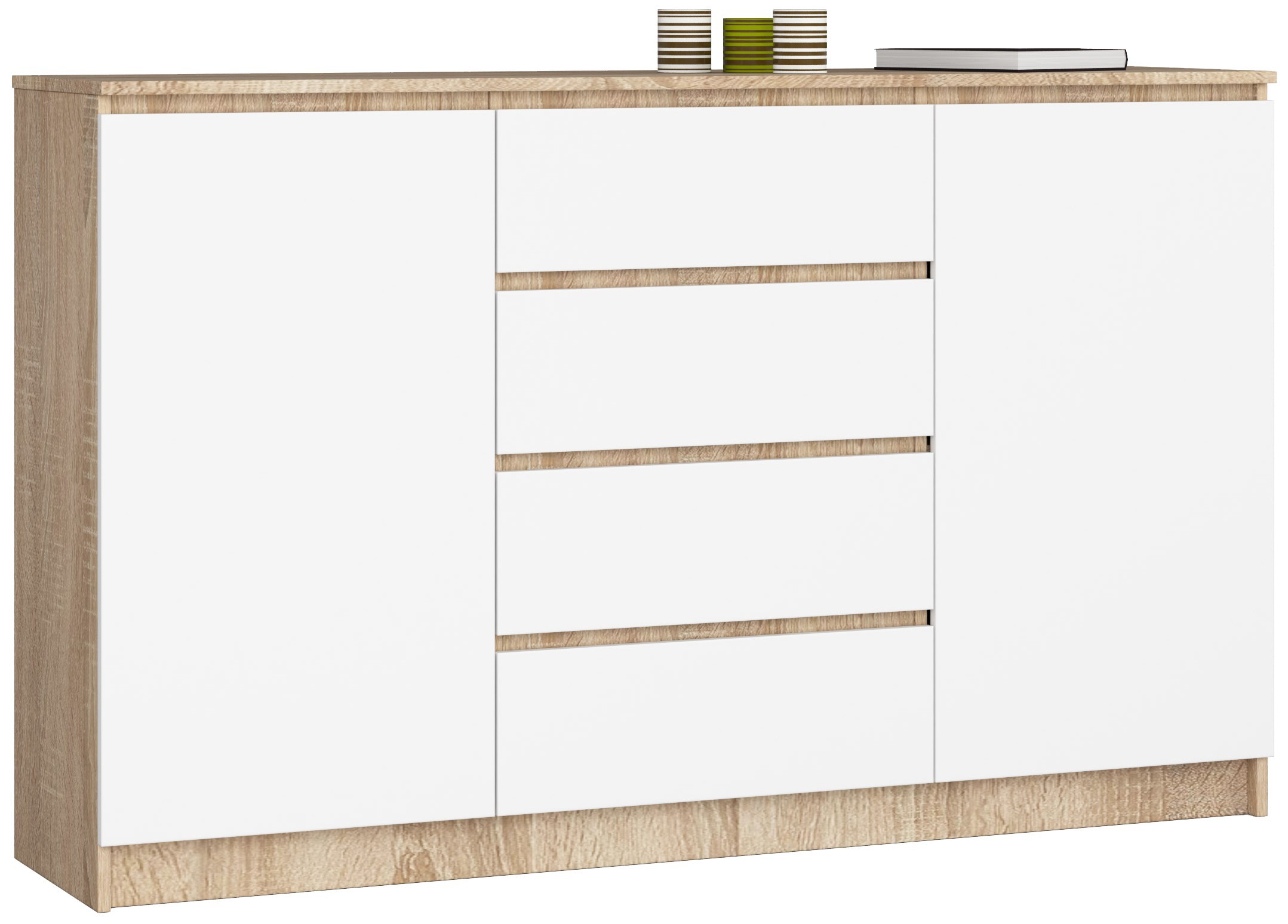 KOMODA K160 2D 4SZ CLP PK DĄB SONOMA / BIAŁY