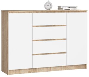 KOMODA K140 2D 4SZ CLP PK DĄB SONOMA / BIAŁY