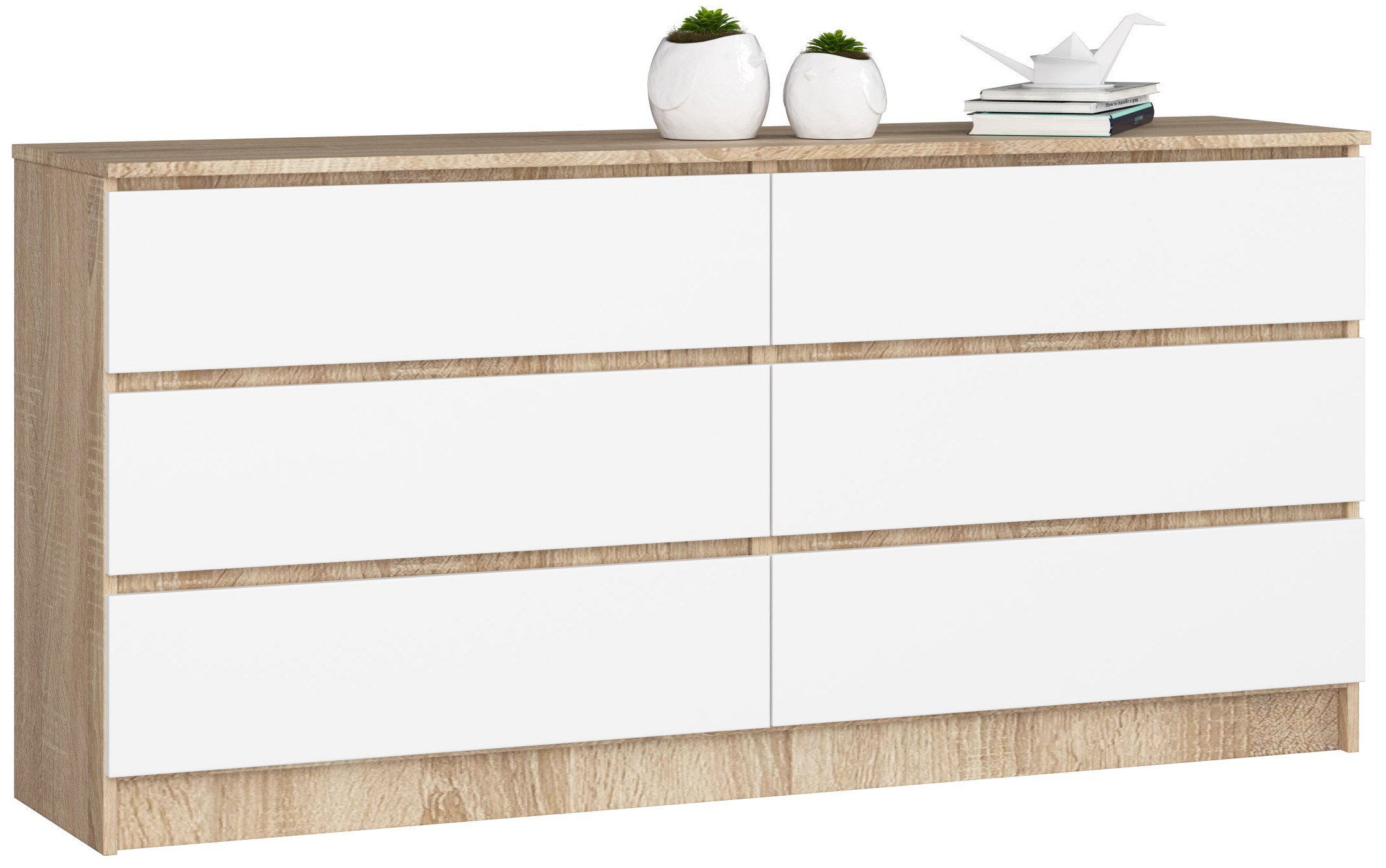 KOMODA K160 6SZ CLP PK DĄB SONOMA / BIAŁY