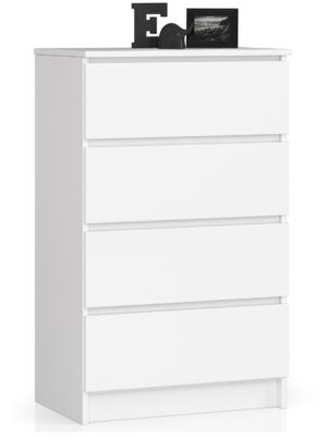 KOMODA K 60 cm 4 SZUFLADY PK BIAŁA