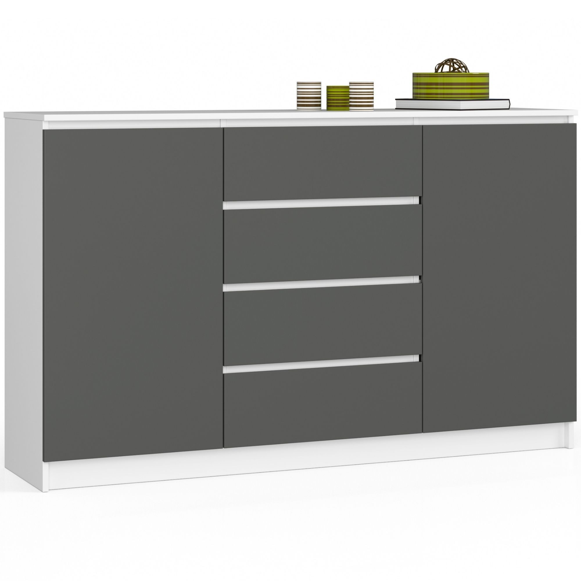KOMODA K160 2D 4SZ CLP PK BIAŁY / SZARY