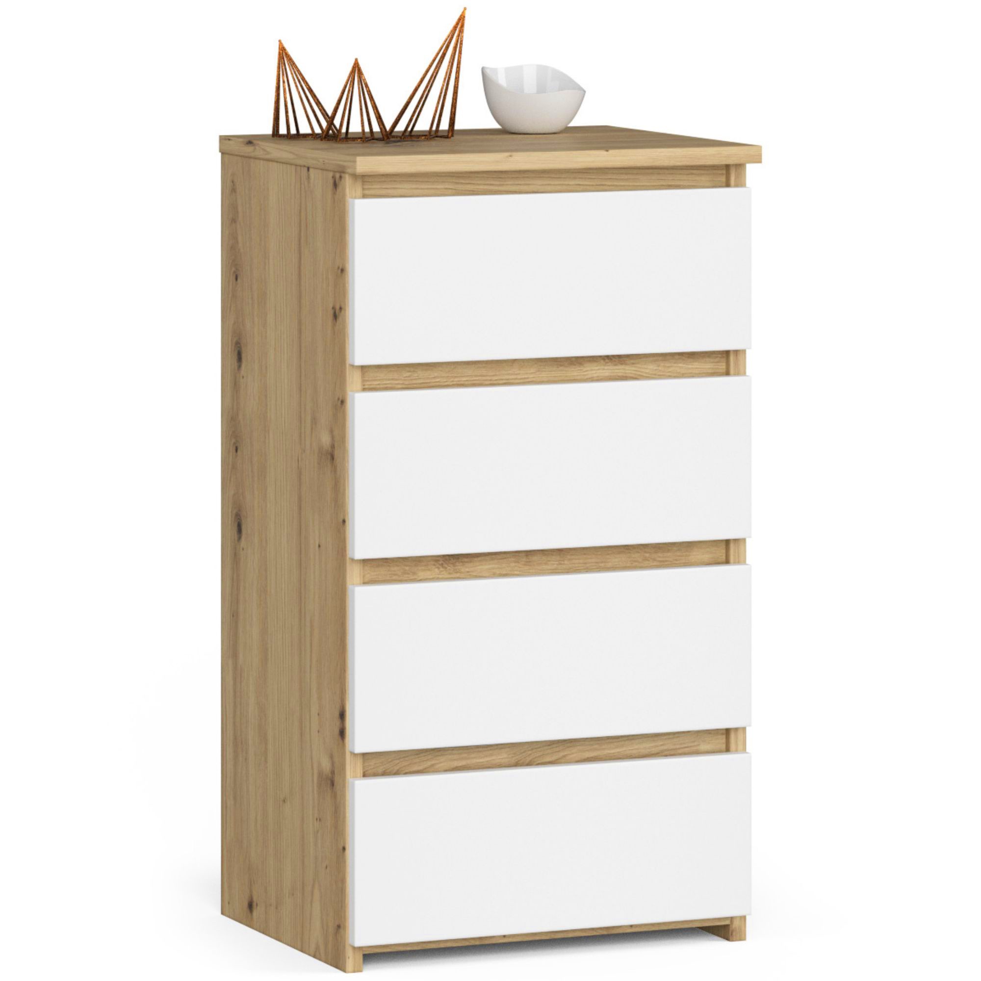 KOMODA CL4 PK DĄB ARTISAN / BIAŁA