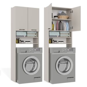 Szafka Łazienkowa na Pralkę POLA DK KASZMIR BEŻ Regał Słupek 180X64X30