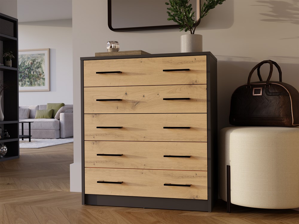 Szafka na obuwie ALEX ANTRACYT ARTISAN Do Przedpokoju - obrazek 4