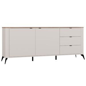 Komoda CORDOBA 2D3S Kaszmir Beż Dąb Castello Szafka 3 Szuflady Cichy Domyk