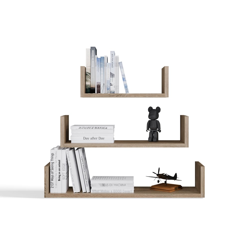 Regał Ścienny Wiszący MOBI 3P DĄB SONOMA - obrazek 6