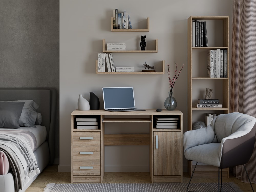 Regał Ścienny Wiszący MOBI 3P DĄB SONOMA - obrazek 4