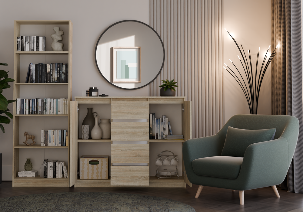 Komoda Malwa 2D4S 120 DĄB SONOMA - obrazek 3