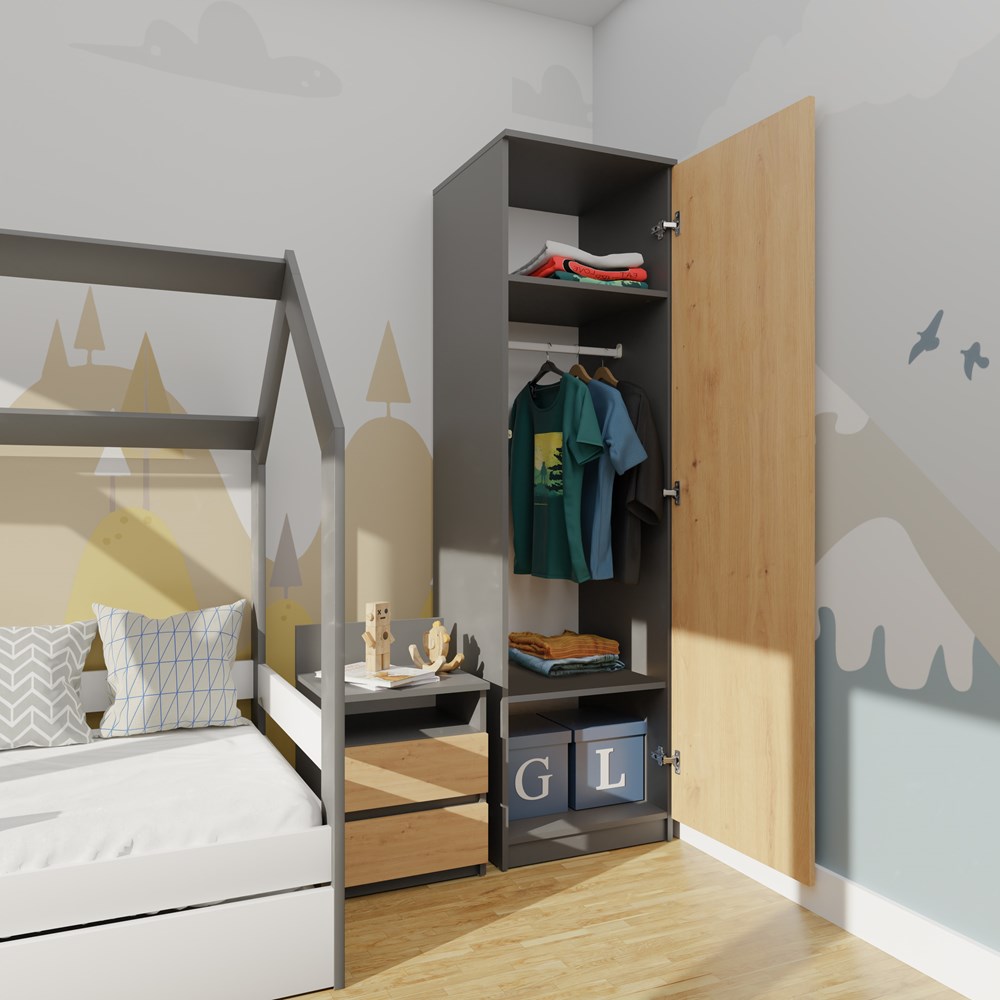 Szafa Malwa SD-50 ANTRACYT DĄB ARTISAN - obrazek 5