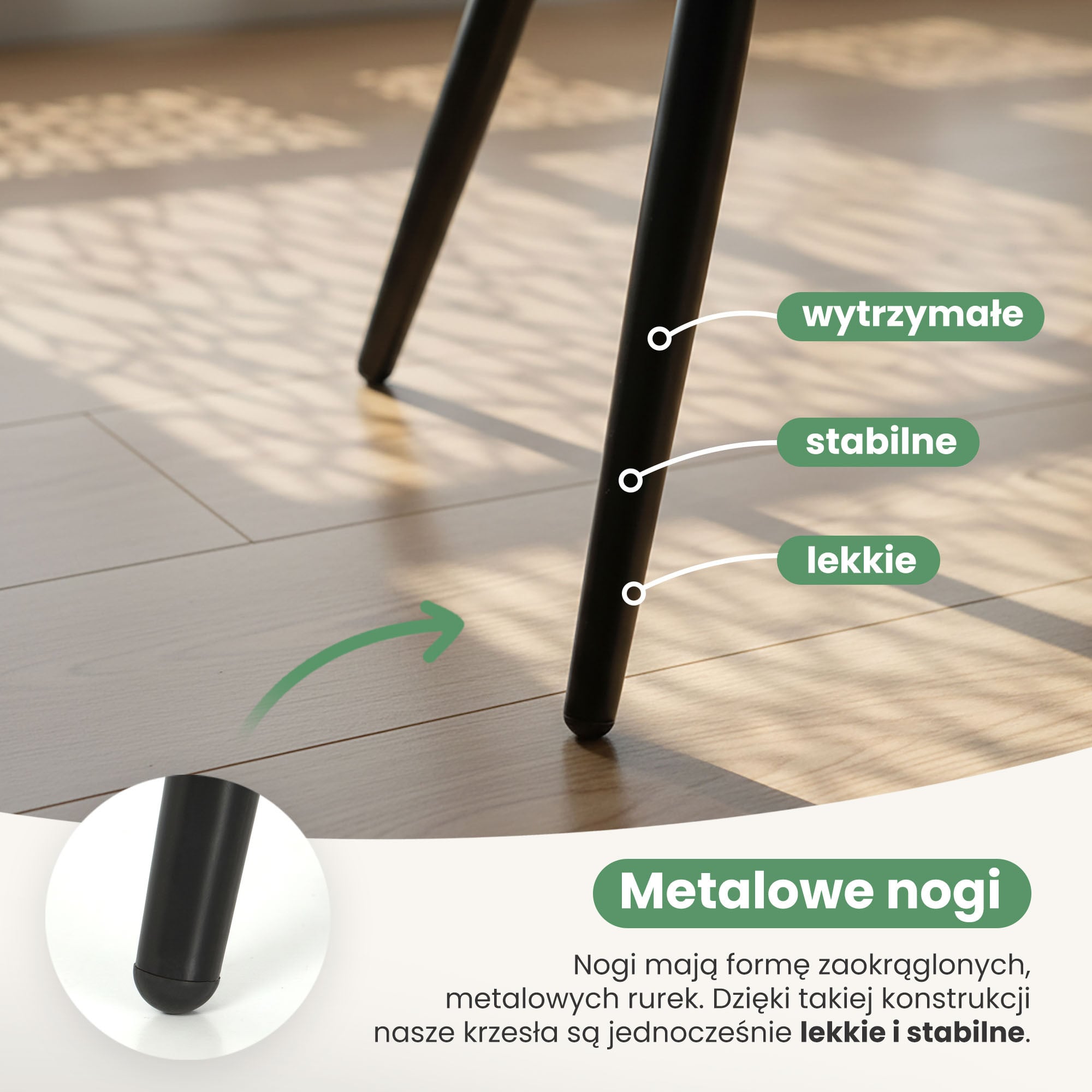 4x Welurowe krzesło tapicerowane pikowane w romby Beżowe VELTO Czarne nogi - obrazek 3