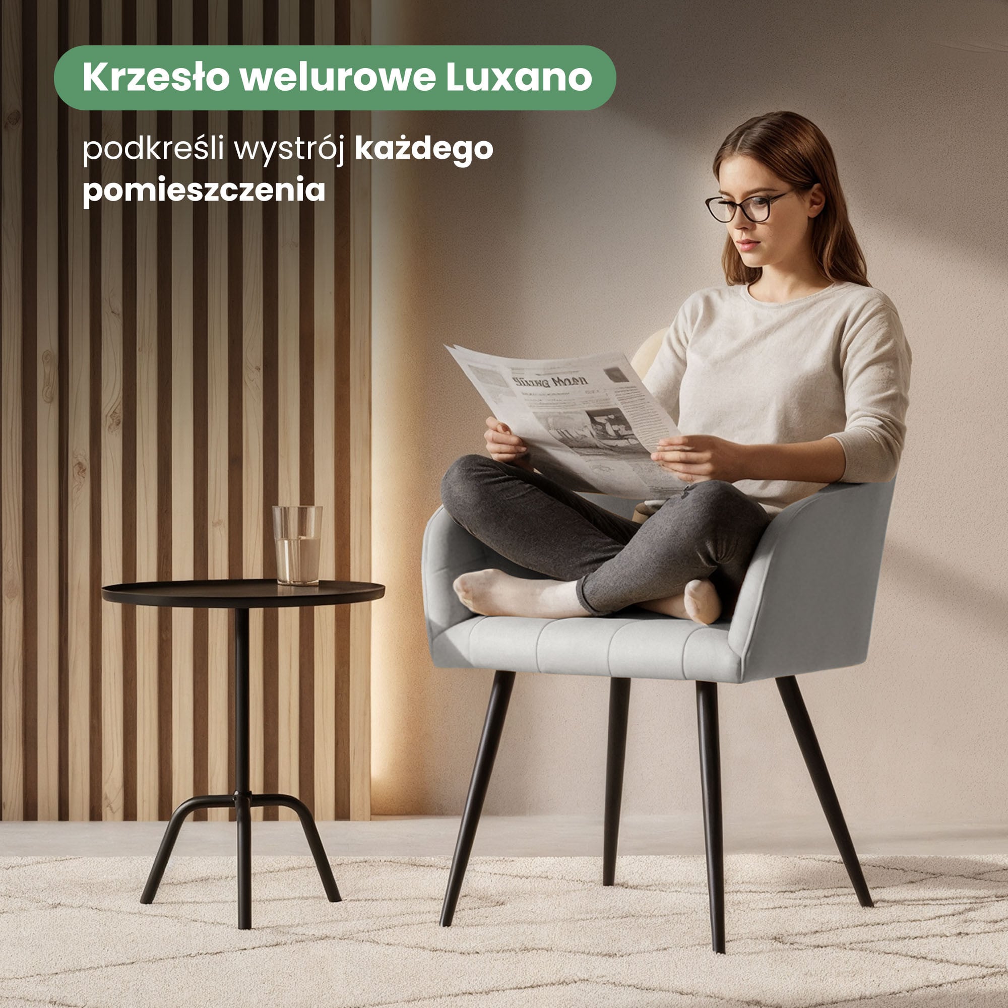 6x Krzesło tapicerowane z przeszyciami kwadratowymi Szare LUXANO Czarne nogi - obrazek 2