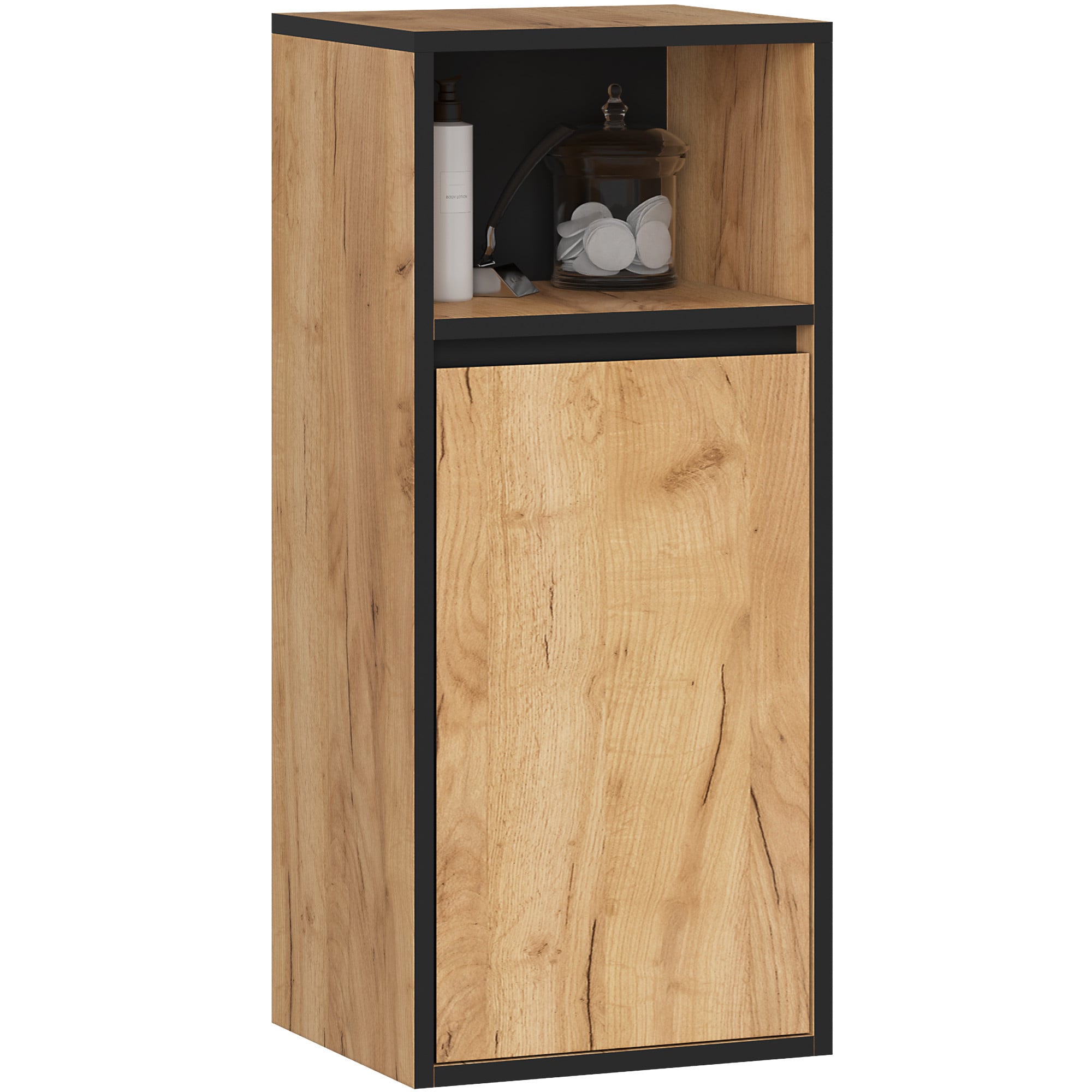 SZAFKA ŁAZIENKOWA WISZĄCA VAMI W35 1D 1W DĄB CRAFT / CZARNY