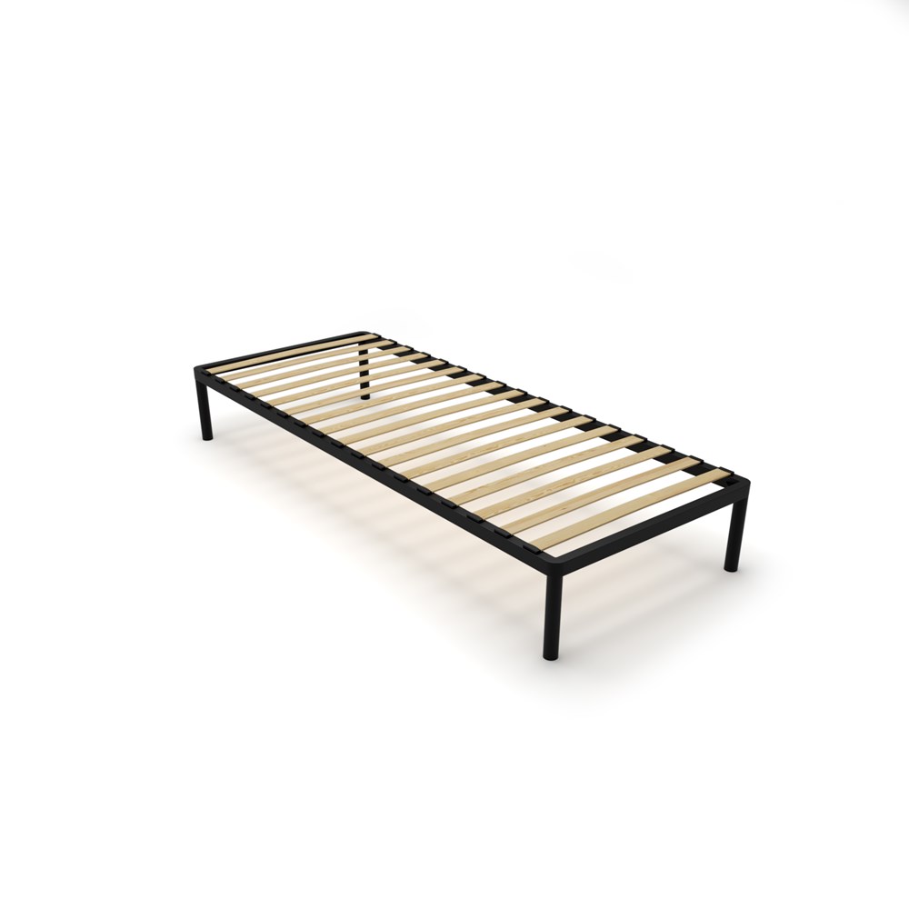Stelaż Łóżka BED ALU 80x200 Metalowy Drewniane Listwy Nowoczesny CZARNY - obrazek 5