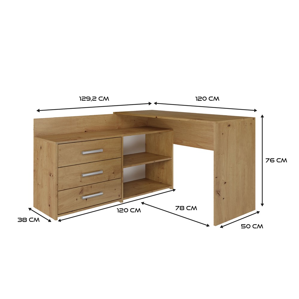 Biurko DANY DĄB ARTISAN - obrazek 7