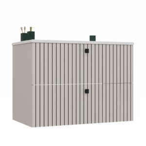 SZAFKA POD UMYWALKĘ TIGO 80 2S KASZMIR RYFLOWANY FRONT + UMYWALKA