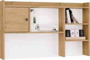 Nadstawka do Biurka 120 cm DĄB ARTISAN 1 Drzwi Regał Na Książki Dokumenty