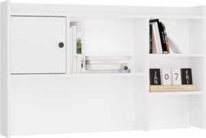 Nadstawka do Biurka 120 cm BIAŁA 1 Drzwi Regał Na Książki Dokumenty