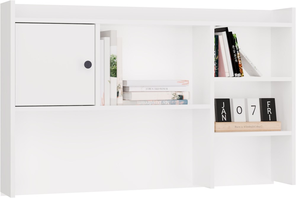 Nadstawka do Biurka 120 cm BIAŁA 1 Drzwi Regał Na Książki Dokumenty