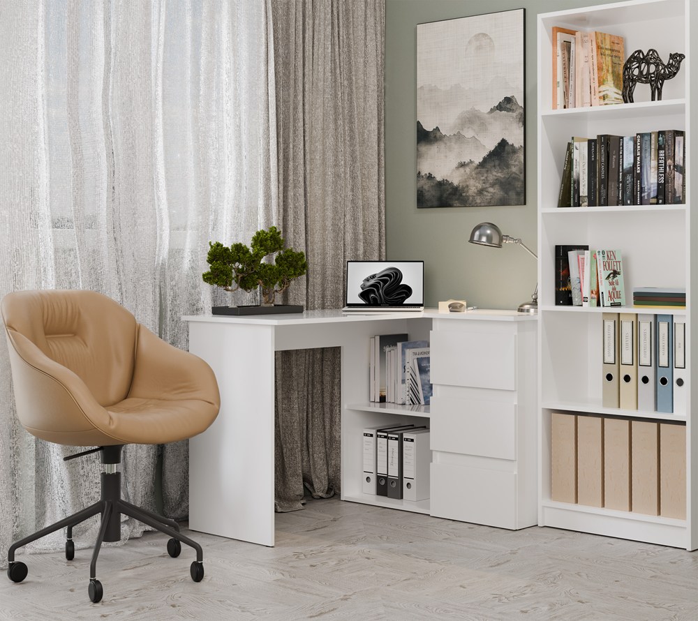 Biurko NICEA PRAWE BIAŁY - obrazek 2