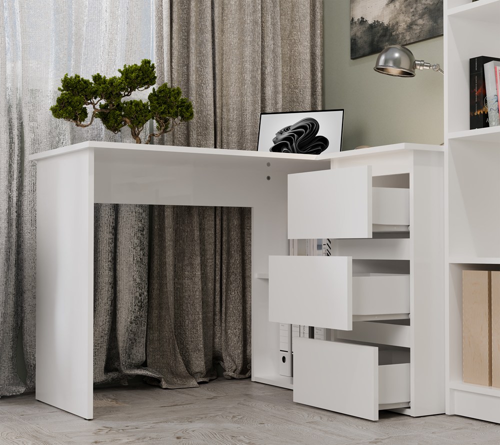 Biurko NICEA PRAWE BIAŁY - obrazek 3