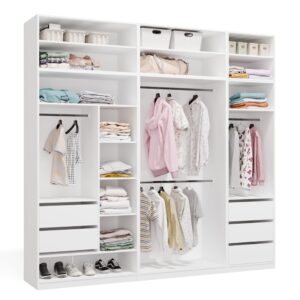 Garderoba Modułowa OPENO ZESTAW 260/250 BIAŁA Szuflady Drążki Półki Duża Do Sypialni