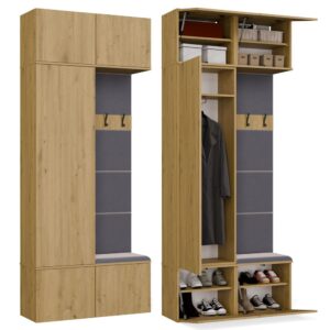Garderoba Szafa + Wieszak HAGA II/1Sz1W DĄB ARTISAN