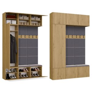 Garderoba HAGA III/1Sz2W DĄB ARTISAN + 2x Wieszak