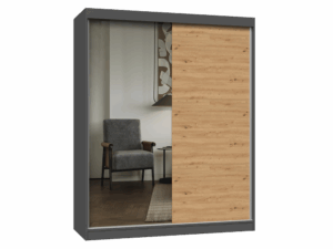 Szafa IGA 160 A/B ANTRACYT ARTISAN 1 x Lustro Do Sypialni Przedpokoju
