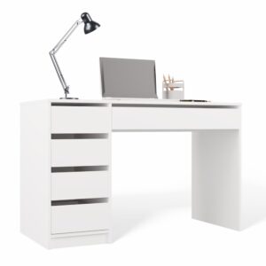Biurko ARTO BIAŁE 120 CM 5 Szuflad Szafka Nowoczesne Do Pracy Domu Biura