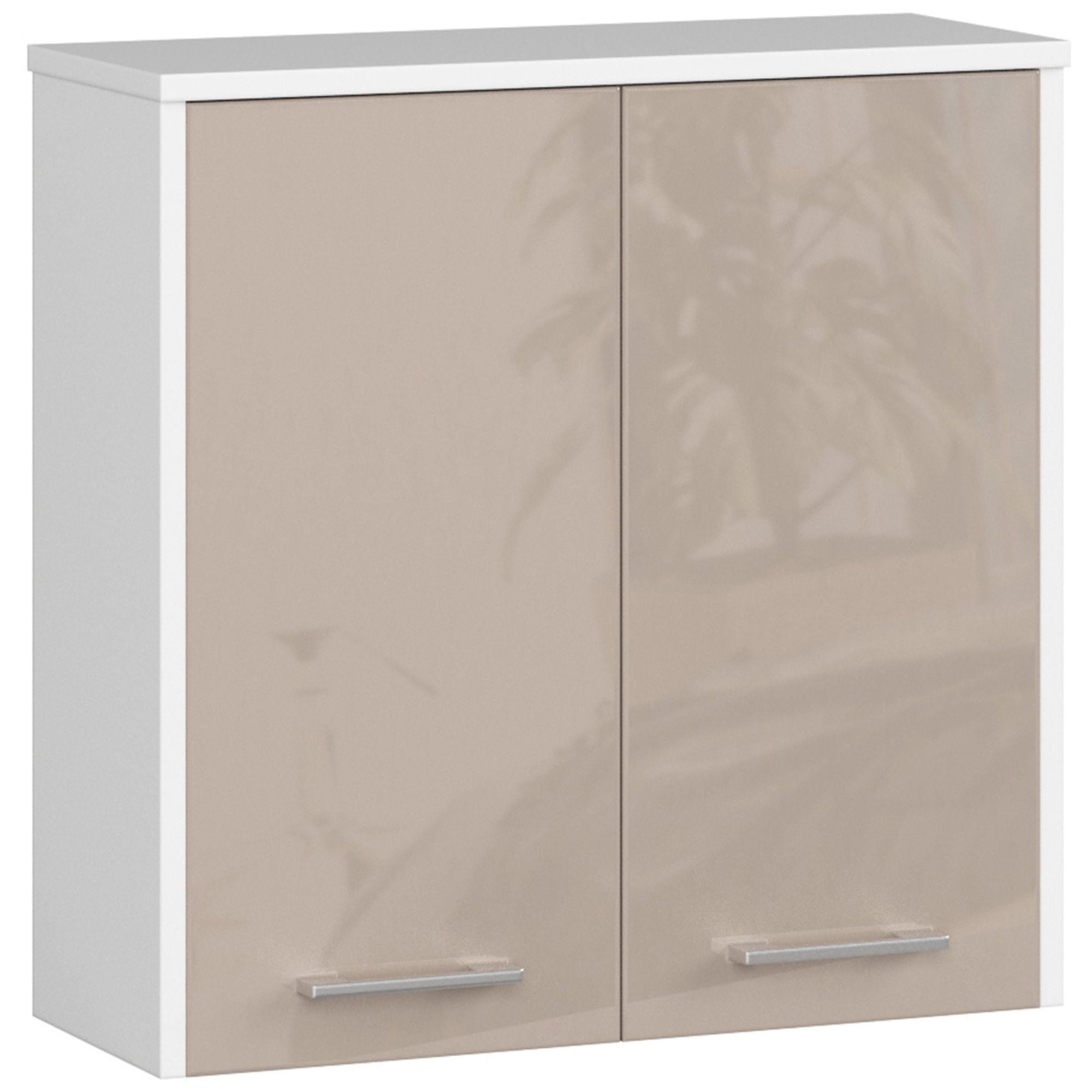 Szafka wisząca W 60 cm FIN 2D - biała-cappuccino połysk