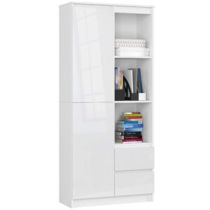 REGAŁ BIUROWY R 80 cm CLP R11 PK BIAŁY / BIAŁY POŁYSK
