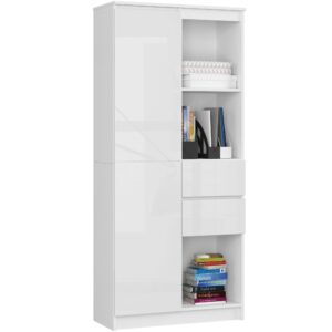 REGAŁ BIUROWY R 80 cm CLP R15 PK BIAŁY / BIAŁY POŁYSK