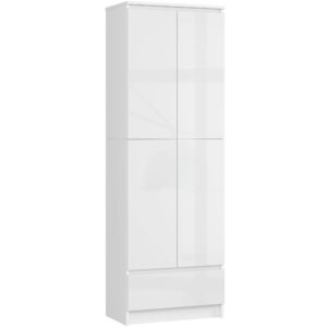 REGAŁ ZAMKNIETY R60 2D 1SZ CLP PK BIAŁY/ BIAŁY POŁYSK