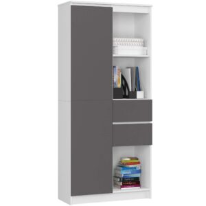 REGAŁ R15 R80 1D 2SZ CLP PK BIAŁY / SZARY